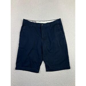 Volcom Shorts Mens 32 Navy Blue Chino Flat Front Casual Walk Embroidered